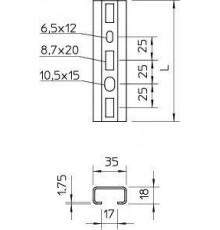 Рейка профильная 200х35х18 1268 SL 200 FS OBO 1104357