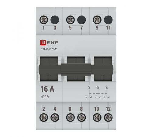 Переключатель трехпозиционный ТПС-63 3P 16А PROxima EKF TPS316