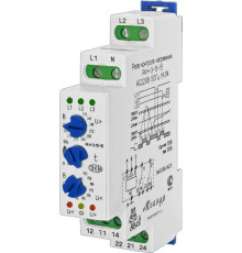Реле контроля напряжения 3ф РКН-3-15-15 УХЛ4 AC 230В/AC 400В 4-х проводная схема включения задержка срабатывания 0.1...10с ток контактов исполнит. реле 8А 2п Меандр A8302-16933945