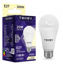 Лампа светодиодная 20Вт А60 3000К Е27 176-264В TOKOV ELECTRIC TKE-A60-E27-20-3K