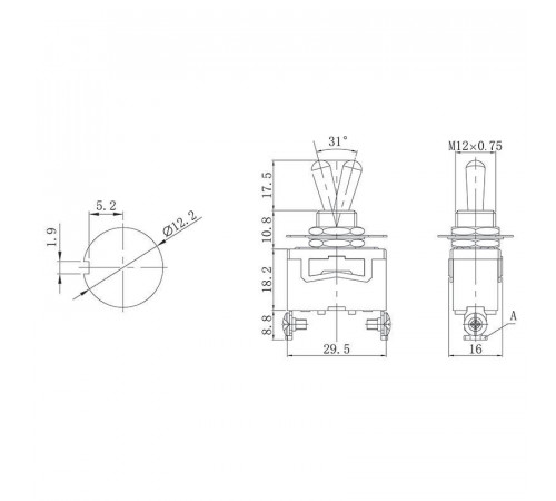 Тумблер 250В 15А (2с) ON-OFF 1п (KN-101) Rexant 36-4110