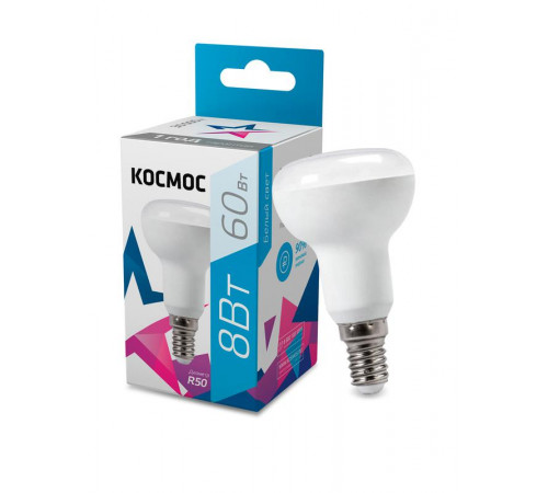 Лампа светодиодная R50 8Вт 220В E14 4500К Космос Lksm_LED8wR50E1445