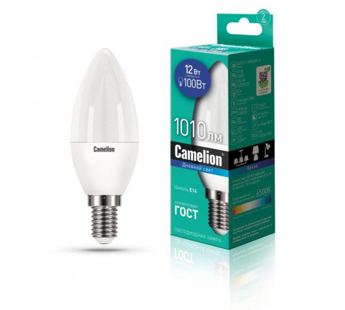 Лампа светодиодная LED12-C35/865/E14 12Вт 220В Camelion 13691