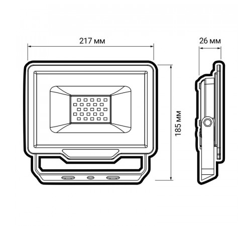 Прожектор светодиодный PFL-C3 70Вт 6500К IP65 ДО закален. прозр. стекло JazzWay 5023604A