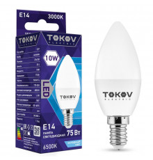 Лампа светодиодная 10Вт С37 6500К Е14 176-264В TOKOV ELECTRIC TKE-C37-E14-10-6.5K