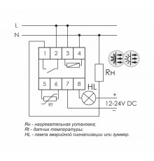 Регулятор температуры RT-820M от -30 до +140 град.C; 16А 24-264В DC/30-264В AC 1Z IP20 микропроцессорный; многофункц.; цифровая индикация; выносной датчик с термоус. проводом; монтаж на DIN-рейке 35мм F&F EA07.001.007