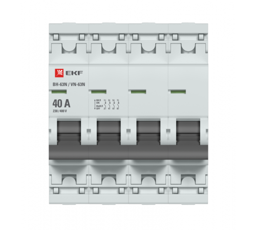 Выключатель нагрузки 4п 40А ВН-63N PROxima EKF S63440