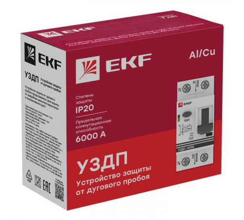 Устройство защиты от дугового пробоя (УЗДП) 1P+N 32А PROxima EKF afdd-2-32-pro