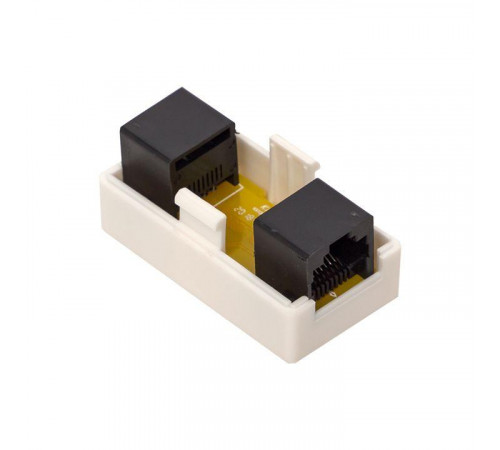 Адаптер проходной RJ45-RJ45 кат.5E неэкранир. TERACOM бел. EKF TRC-INLC-2RJ45-5EUTP-WH