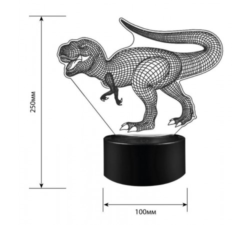 Светильник светодиодный настольный NL-405 "Динозавр" 3Вт RGB USB ночник фиолет. Camelion 14563
