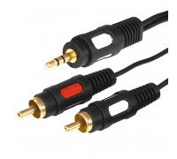 Шнур 3.5 Stereo Plug - 2RCA Plug 5м (GOLD) Rexant 17-4235