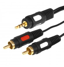 Шнур 3.5 Stereo Plug - 2RCA Plug 5м (GOLD) Rexant 17-4235