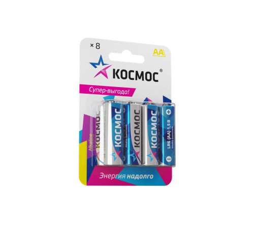 Элемент питания алкалиновый AA/LR6 BP-8 (блист.8шт) КОСМОС KOCLR6BL8