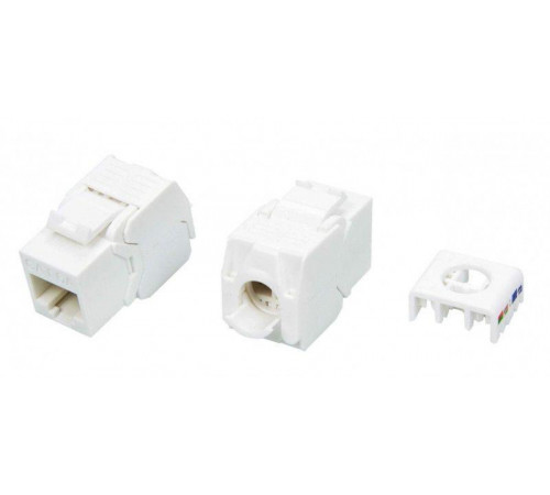 Вставка Keystone Jack RJ45 (8P8C) кат.6A (10G) 180град. Toolless KJ8-8P8C-C6A-180-TLS-WH бел. Hyperline 426186