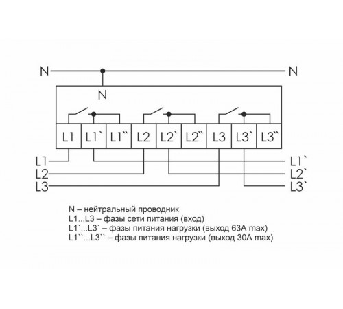 Реле контроля напряжения CP-723 (трехфазное; два режима работы - три однофазных реле или трехфазное реле напряжения; монтаж на DIN-рейке; 100…450 AC 3NO 3х63А) F&F EA04.009.015