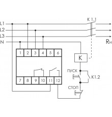 Реле напряжения CP-731 (трехфазный; микропроцессорный; контроль верхнего и нижнего значений напряжения; контроль асимметрии; чередования фаз; монтаж на DIN-рейке 35мм 3х400/230+N 2х8А 1Z 1R IP20) F&F EA04.009.005