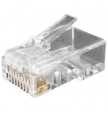 Разъем PLUG-8P8C-U-C6-100 RJ45 (8P8C) под витую пару кат.6 (50/50микродюйм) универс. (для ож и мж кабеля) (уп.100шт) Hyperline 49367