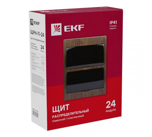 Щит ЩРН-П-24 IP41 темное дерево PROxima EKF pb40-n-24-dark