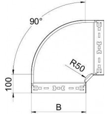 Угол для лотка 90град. 400х60 RBM 90 640 FS OBO 6041138