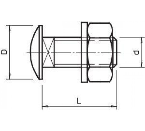 Комплект креп. M10х25 FRS 10х25 F 8.8 (болт плос/гол.+гайка+шайба) OBO 6407560