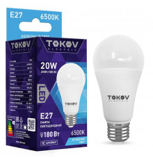 Лампа светодиодная 20Вт А60 6500К Е27 176-264В TOKOV ELECTRIC TKE-A60-E27-20-6.5K