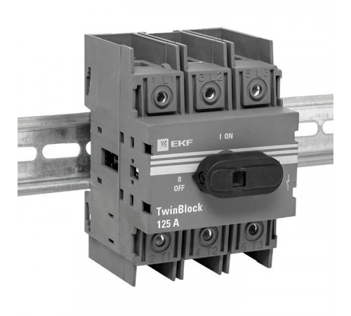 Рубильник 3п 125A c рукояткой управления для прямой установки TwinBlock EKF tb-125-3p-f