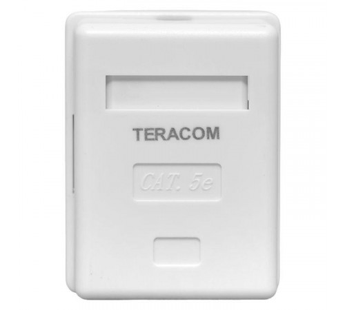 Розетка настенная TERACOM кат.5E неэкранированная 1 порт RJ-45 Dual IDC бел. EKF TRC-WBOX-1RJ45-5EUTP-WH