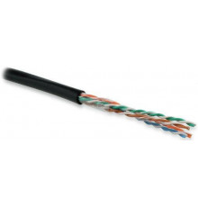 Кабель витая пара U/UTP кат.5E 4х2х24AWG solid PE Outdoor UUTP4-C5E-S24-OUT-PE-BK-500 черн. (м) Hyperline 49118