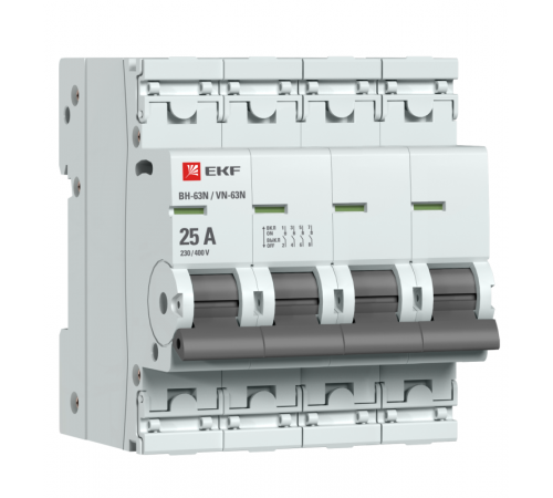 Выключатель нагрузки 4п 25А ВН-63N PROxima EKF S63425