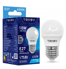 Лампа светодиодная 10Вт G45 6500К Е27 176-264В TOKOV ELECTRIC TKE-G45-E27-10-6.5K