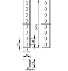 Профиль угловой 30х35 L2000 WP 30 35 FT гор. оцинк. OBO 6373100