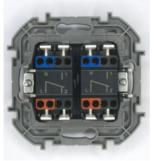 Переключатель модульный 2-кл. Inspiria с подсветкой 10AX 250В алюм. Leg 673667