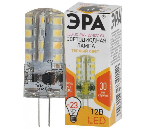 Лампа светодиодная LED-JC-3W-12V-827-G4 240лм ЭРА Б0033193