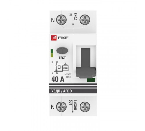 Устройство защиты от дугового пробоя (УЗДП) 1P+N 40А PROxima EKF afdd-2-40-pro