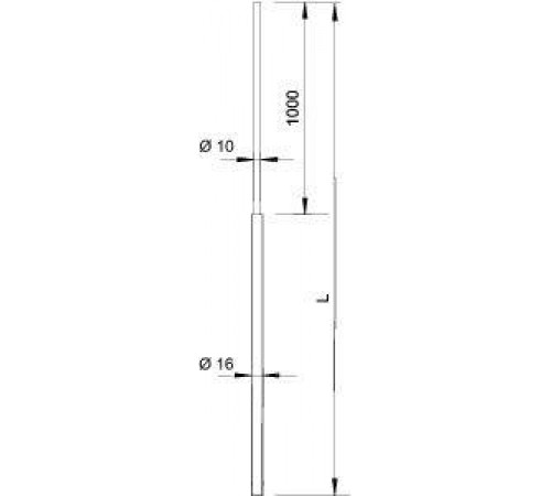 Стержень молниеприем. суженный в трубе 101 VL3000 d10/16х3000 OBO 5401989