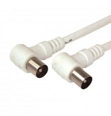 Шнур TV Plug - TV Plug 1.5м угловой бел. Rexant 18-0112