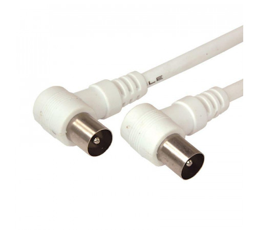 Шнур TV Plug - TV Plug 1.5м угловой бел. Rexant 18-0112