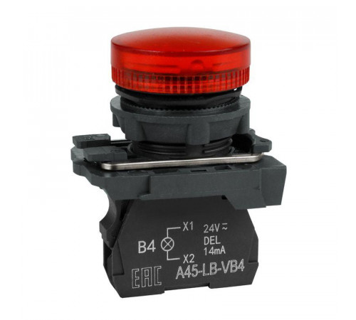 Лампа сигнальная OptiSignal D22 C5-L-M4 красн. пластик 230-240VAC XB5AVM4 КЭАЗ 332190