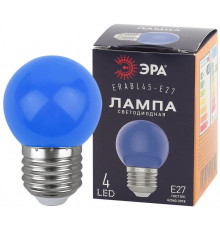 Лампа светодиодная ERABL45-E27 P45 1Вт шар син. E27 4SMD для белт-лайт ЭРА Б0049573