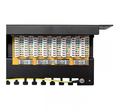 Патч-панель 19дюйм 1U кат.5E STP полн. экранир. 24 порта RJ45 Dual IDC с органайзером TERACOM PRO EKF TRP-PPNL-5ESTP-1U24