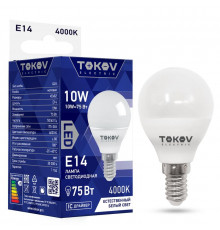 Лампа светодиодная 10Вт G45 4000К Е14 176-264В TOKOV ELECTRIC TKE-G45-E14-10-4K