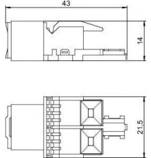 Модуль с суппортом кат.5E разъем RG45 ASM-C5 OBO 6117337