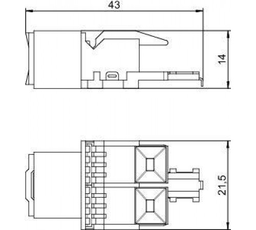 Модуль с суппортом кат.5E разъем RG45 ASM-C5 OBO 6117337