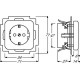 Розетка 1-м СП Duro 16А IP20 крем./бел. ABB 2011-0-1318