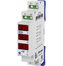 Вольтметр цифровой ВР-М03 АС50-450В УХЛ4 на DIN-рейку измер. напряж. 3ф сети Меандр A8302-19912141