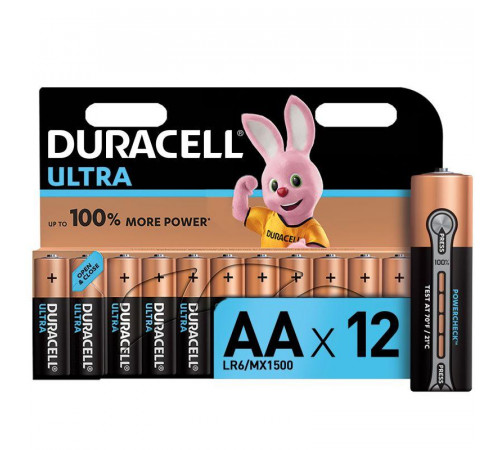 Элемент питания алкалиновый AA/LR6 LR6-12BL Ultra Power (блист.12шт) Duracell Б0038766