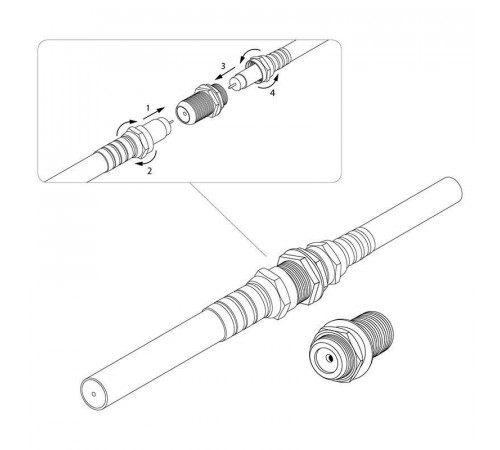 Переходник антенный гнездо F-гнездо F бочка блист. Rexant 06-0020-A