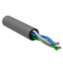 Кабель витая пара U/UTP кат.5E 2х2х24AWG solid CCA PVC сер. (м) GENERICA BC1-C5E02-111-305-G