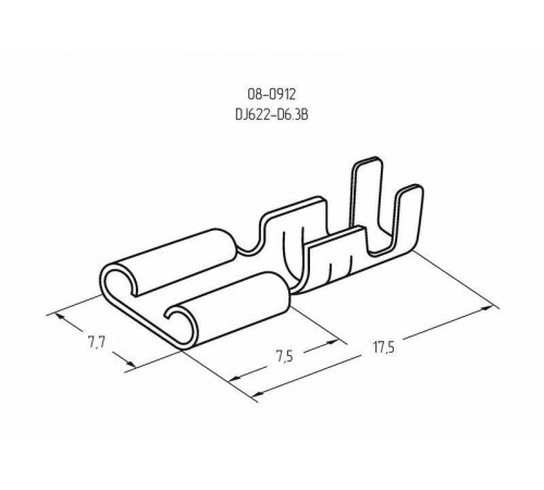 Клемма плоская (гнездо-7.7мм) 1-1.5кв.мм (DJ622-D6.3B) Rexant 08-0912
