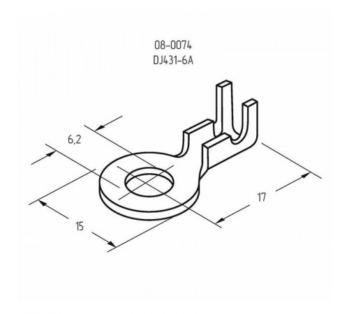 Наконечник кольцевой (НК d6.2мм) 0.5-0.8кв.мм (DJ431-6A) REXANT 08-0074